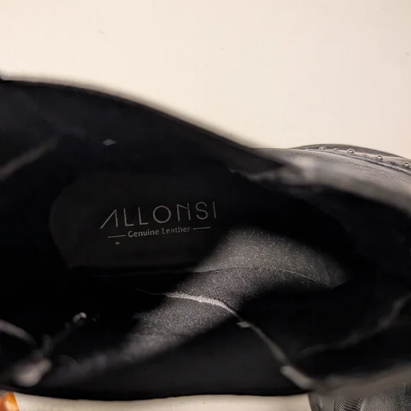 Allonsi Black Studded Chelsea Boots Size 10 - Picture 4 of 5